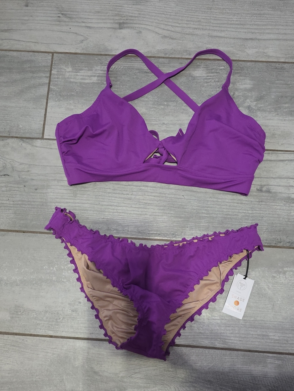 Shade & Shore Purple Crisscross Two-Piece Bikini